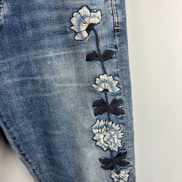 Citizens of Humanity Emerson Slim Boyfriend Embroidered Denim Jeans Size 26 Boho - Picture 5 of 12